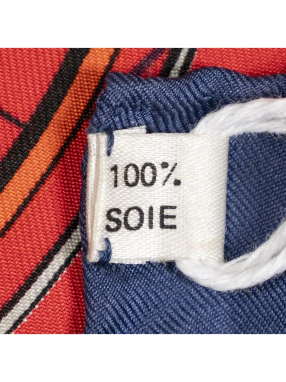 Hermes Scarf Navy Red White Twill Silk